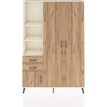 Arges Dolap 5 Raflı 2 Çekmeceli Tek Askılı 132x30x195 Aytaşı-çam/çam Atlas Çam/atlas Çam