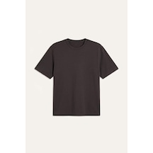 Defacto Pamuklu Nefes Alabilen Oversize Kahverengi Basic Tişört X3926az26aubn337 Kahve-bn337