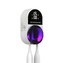 Npo Esx9 Led Ekranlı Otomatik Açılan Kapaklı Şarjlı Fırça Tutucu Ve Uv Diş Fırçası Sterilizatörü Beyaz