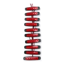 (10 ADET) KIRMIZI 6 LEDLİ PARMAK LAMBA 12V-24V