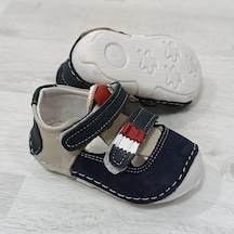 Fiyra 8002 Lacivert-beyaz Hakiki Deri Ortapedik İlk Adım Bebe Ayakkabı 001