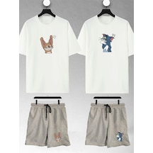 Unisex Kadın Sinirli Tom Ve Jerry Baskılı Sevgili Çift Kombini Tasarım Oversize Tshirt Ve Şort Beyaz-gri Mck2313 Beyaz-Gri Unisex Kadın Sinirli Tom Ve Jerry Baskılı Sevgili Çift Kombini Tasarım Oversize Tshirt Ve Şort Beyaz-gri Mck2313 Beyaz-Gri