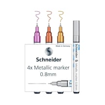 Paint-ıt Metalik Marker 4'lü Set Set 2, Çizgi Kalınlığı 0,8 Mm, Yeni Pigment Teknolojisi, Güçlü Parıltı Efekti Gümüş, Altın, Bakır, Mor