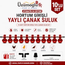 10 Adet Hortum Girişli Yaylı Çanak Suluk Otomatik Tavuk Civciv Suluk Sistemi
