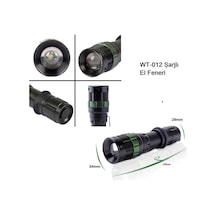 Watton Wt-012 Şarjlı Zoomlu El Feneri Siyah