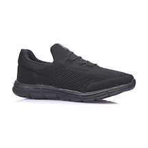 Günlük Erkek Yetişkin Sneaker Büyük Numara 45-50 Spor Ayakkabı Lastik Bağcıklı Nefes Alabilen 110 Siyah - Siyah