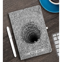 Kişiye Özel 3D Çizim Kapaklı Beyaz Defter Kalem Seti - 1