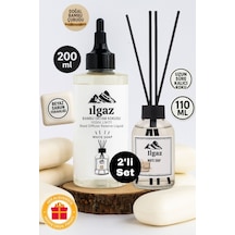 Ilgaz Beyaz Sabun Bambu Çubuklu Oda Kokusu 110 Ml & Beyaz Sabun Yedek Likit Şişe 200 Ml