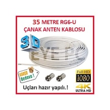 35 Metre Merkezi Sitem Uyumlu Uydu Kablosu Full Hd 4K 3D Rg6