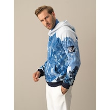 Xint Mavi Regular Fit Kapüşonlu Polar Sweatshirt 300284