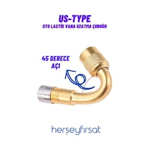 Us-Type Oto Lastik Vana Uzatma Çubuğu-45 Derece