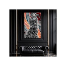 Kara Kedi Iı Cam Tablo, Temperli Cam Hayvan Temalı Duvar Tablosu, Uv Baskılı Modern Salon Yatak Odası Duvar Dekoru, Dekoratif Hediyelik Tablo