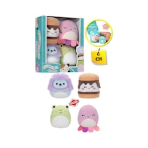 Micromallows Squishmallows Mini Yumuşak Peluş Oyuncak 4 Lü Figür Seti - 6 Cm - Model - 1 Çok Renkli