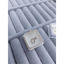 Zanaatsilver 925 Ayar Gümüş Zirkon Taşlı Çember Küpe Zs0034kp Gümüş Renk 9 Mm Gümüş