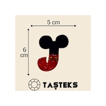 Taşlı Ütülenebilen Veya Sticker Olarak Kullanılabilen ' Mickey J ' Harfi