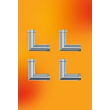 Gümüş L Köşe Motif 4 cm 4 Adet