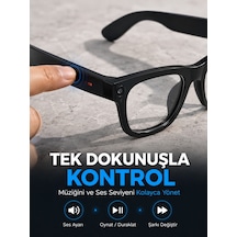 Siyah Aı Destekli Akıllı Gözlük Dahili Kameralı Çoklu Dil Çeviri Bluetooth Müzik Ve Arama Özellikli - Lisinya