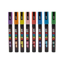 Uni 0.9-1.3 Mm Su Bazlı Poster Markörü Simli 8 Li Set