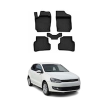 Volkswagen Polo 5 2009-2017 Uyumlu 4d Havuzlu Paspas Kauçuk Siyah 5 Parça