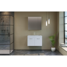 Orka Bafa 80 Cm Mdf Beyaz Banyo Dolabı Takımı Beyaz