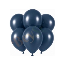Fırtına Mavisi Renk Lateks Retro Balon 30 Cm - 6 Adet Lacivert
