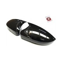 Peugeot 208 2012-2018 Uyumlu Batman Yarasa Ayna Kapağı Piano Black Abs Plastik