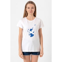 Euro 24 Scotland Beyaz Kadın Bisikletyaka Tshirt Beyaz