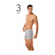3'lü Paket Düğmeli Erkek Boxer Gri
