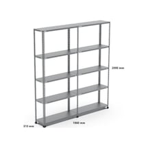 Uzmangrupraf Uzman Grup Raf-5 Raflı 2Metre 2 Blok 31X93 Çelik Raf-Depo Rafı