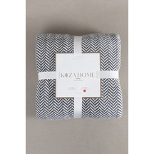 Twin Battaniye Soft Pamuklu Tek Kişilik Battaniye Antrasit Krem 150 X 200 5018a Krem