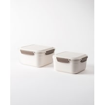 Madame Coco Granada 2'li Kare Saklama Kabı - Soft Ekru - 3400+2150 Ml 8684427335994 Çok Renkli