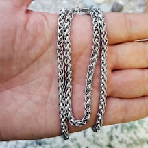 Gümüş Renk Chavin Angelus Lufigo Unisex Erkek Çelik Zincir Kolye 55 Cm Çelik Kolye - 2673 Çok Renkli