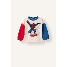 Defacto Marvel Spider-man Baskılı Renk Bloklu Oversize Sweatshirt Erkek Bebek I3542a526wner118 Ekru-er118