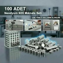 100 Lü 8x3mm Yuvarlak Neodyum Mıknatıs Lisinya
