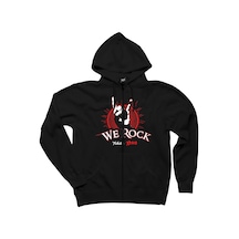 Dio We Rock Siyah Fermuarlı Kapşonlu Sweatshirt