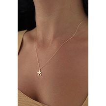 Fiyonk Kuyumculuk 14 Ayar Altın Taşsız Deniz Yıldızı Kolye 001