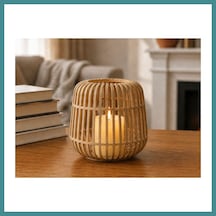 Trendexa 3d Baskı Modern Kafes Tasarımlı Dekoratif Mumluk - Tealight Mumluk, Masaüstü Ev Ve Ofis Dekoru-kahverengi Mac