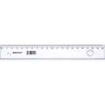 Brons Mercekli Cetvel 20 CM BR-113 Şeffaf