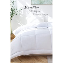 Microfiber Çift Kişilik Yorgan Kapitone Yıkanabilir Mevsimlik Mik Beyaz
