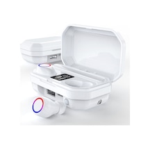 Bt 5.0 Kulaklık Şarj Kutusu Led Ekran Dokunmatik Kontrol Derin Bas Otomatik Bağlantı El Feneri Fonksiyonu Telefonu Şarj Et Yukarı, Beyaz - Beyaz