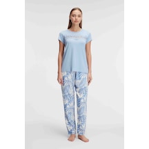 Man9885-1014 Anil Ev Giyim Man9885 Anıl 9885 Kısa Kol Bisiklet Yaka Kadın Viskon Çiçek Desenli Yazlık Örme Dantel Detaylı Pijama Takımı Mavi Man9885-1014 Anil Ev Giyim Man9885 Anıl 9885 Kısa Kol Bisiklet Yaka Kadın Viskon Çiçek Desenli Yazlık Örme Dantel Detaylı Pijama Takımı Mavi