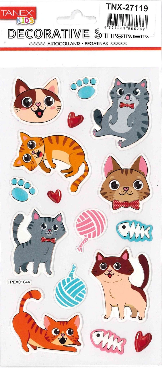 Tanex Puffy Oyuncu Kedi Etiket Serisi Tnx-27119