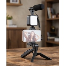 Vlog Video Tutucu Kumandalı Mikrofon Led Işık Model Belirtilmemiş