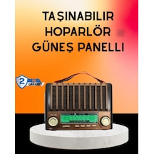 Mey İthalat Solar Şarjlı Taşınabilir Radyo Bluetooth Hoparlör Usb Sd Destekli