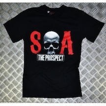 Sons Of Anarchy Baskılı Unisex %100 Pamuk T-shirt SIYAH