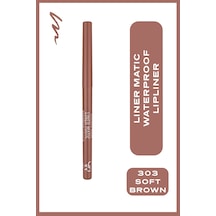Liner Matic Waterproof Lippencil - Suya Dayanıklı Dudak Kalemi No:303 Soft Brown