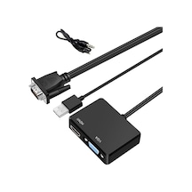 Vga To Vga+hdmi+3.5mm Çevirici Dönüştürücü Çoklayıcı Adaptör