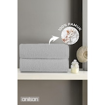 2'li Gri Banyo Havlusu - 70x140 Cm, 490 Gr, %100pamuk, Spa Ve Otel Havlusu, Günlük Kullanıma Uygun Gri