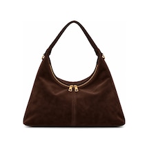 Nura Collection Kahve Kadın Hakiki Süet Shopper Omuz Çantası Kahverengi - 933745279 Kahverengi