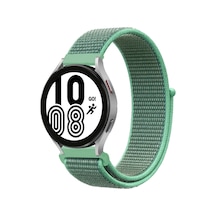 Mey İthalat Samsung Galaxy Watch 4 Hasırlı Cırtcırtlı Kordon - Turkuaz Diğer